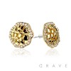 PAIR OF 18K GOLD PLATED INGOT CENTERED NUGGET EARRINGS